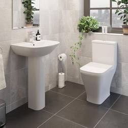 Ceramica Marseille Close Coupled Toilet & Basin Cloakroom Suite