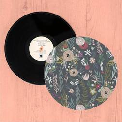 Dark Wild Flowers Turntable Slip Mat