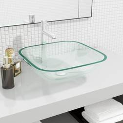 vidaXL Lavabo De Vidrio Transparente 42x42x14 cm