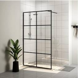 vidaXL Inloopdouchewand 115x195 cm ESG-glas Transparant en Zwart