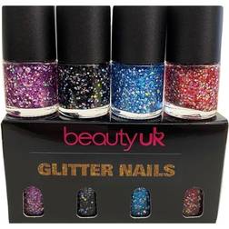 BeautyUK Glitter Nails Polish Set