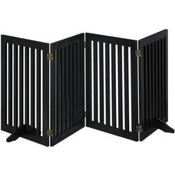 Relaxdays Safety Gate for Children & Pets, with Feet and Floor Protectors, Free-Standing Barrier, 92 x 206.5 cm, Black