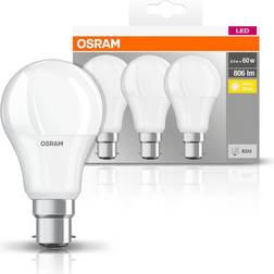 Osram LED-Lampe Classic B22d 8,5W 2.700K 806lm 3er weiß