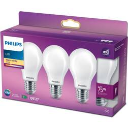 Philips Classic LED bulb E27 A60 8.5W 2700K 3-pack