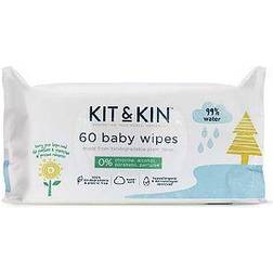 Kit & Kin Bionedbrydelige Uparfumerede Vådservietter 60 Stk