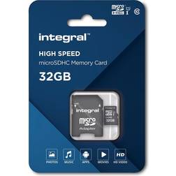 Integral U1 Class 10 microSD Memory Card 32 GB, Black