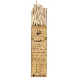 Pandoo Pajita de bambú desechable, 50 piezas