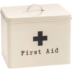 Harbour Housewares First Aid Box Empty Emergency Medical Survival Kit Storage Case 2 Tier Cream