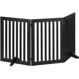 Relaxdays Safety Gate for Children & Pets, with Feet and Floor Protectors, Free-Standing Barrier, 92 x 154 cm, Black