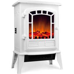 Electric Fireplace White 2000W 56.5x24x39cm with Heating