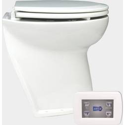 Jabsco Elektrisk båttoalett Deluxe Flush 17" vinklad rygg, 12 V, för sjövattenfyllning, inkl. pump