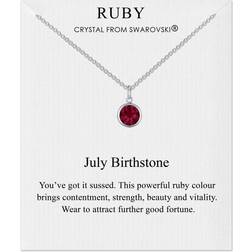 Philip Jones July (Ruby) Birthstone Necklace Created with Swarovski Crystals