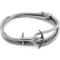 Classic Grey Admiral Anchor Bracelet - Silver/Rope