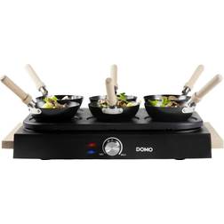 Domo DO8716W Mini-Woks Et Plaque De Cuisson À Crêpes 6 Personnes 1000 W