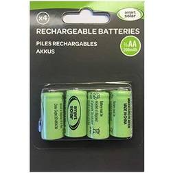 Smart Garden Uppsättning av 4-smarta uppladdningsbara solbatterier-2/3 AA 200 mAh (förpackning kan variera)
