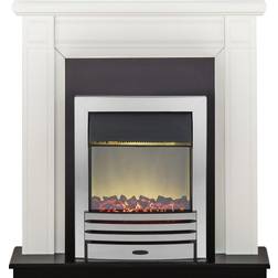 Adam Georgian Fireplace Suite in Pure White with Eclipse Electric Fire in Chrome, 39 Inch