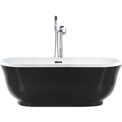 Beliani Vasca Da Bagno Freestanding Nera Ovale 170 x 77 cm