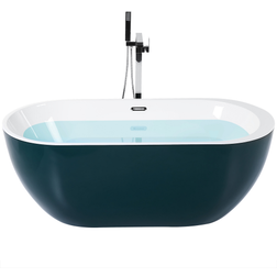 Beliani Modern Freestanding Bath Tub Acrylic Overflow Nevis