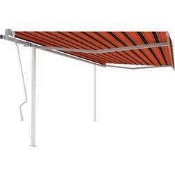 vidaXL Tenda Da Sole Retrattile Manuale con Pali 4x3m Arancio Marrone