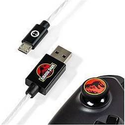 Numskull Official Jurassic Park Led Micro Usb Cable & Thumb Grips Ps4 And Xbox One