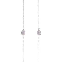 Susanne Friis Bjørner Mini Drop Earrings - Silver/Pink