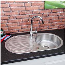Sauber Steel Inset Round Kitchen Sink Single Bowl