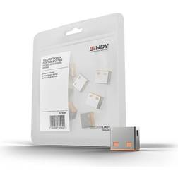 Lindy 10 USB Port Locks ORANGE noKey.