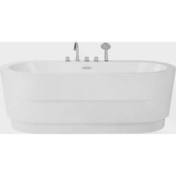 Beliani Freestanding Bathtub Sanitary Acrylic 170 Fixtures White