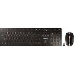 Cherry Dw 9000 Slim Tastiera Mouse Incluso Universale RF Senza Fili Bluetooth Qwerty Inglese US Nero