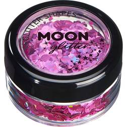 Smiffys Moon Creations Holografisk Glitter Shapes Lyserød
