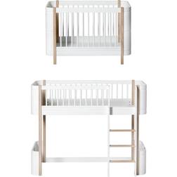 Oliver Furniture Wood Mini+ Basic To Low Loft Bed White/oak Børnesenge Birk