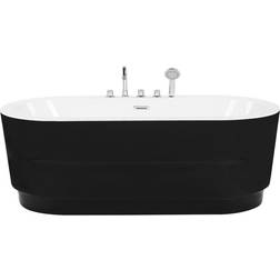 Beliani Freestanding Bathtub Sanitary Acrylic 170 with Fixtures Black