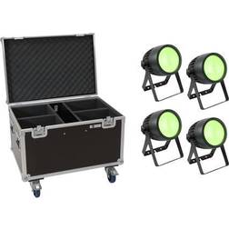 Eurolite Set 4x LED Theatre COB 200 RGB WW Case mit Rollen, Scheinwerfer