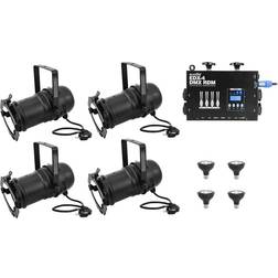 Eurolite Set 4x PAR-30 Spot sw dim2warm EDX-4 DMX RDM LED Dimmer pack