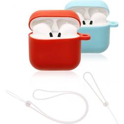 4smarts SkyBuds Pro Silikone Covers m. Strop 2 pak Blå & Rød