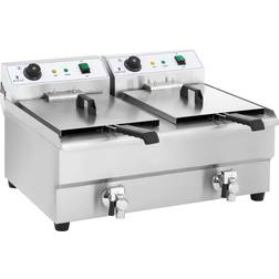 Royal Catering Friteuse 2x16L 2x16L Inoxydable Gastronomie Zone Franche Électrique