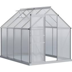 OutSunny Walk-in Greenhouse 8x6ft Aluminum Polycarbonate