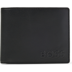 HUGO BOSS Leather trifold wallet with signature-stripe detail