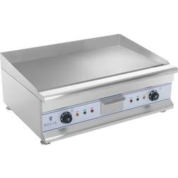 Royal Catering Fry Top Liscio Elettrico 230V Due Zone Termiche 75 cm