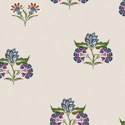 Joules Indienne Block Print Dawn Grey Wallpaper