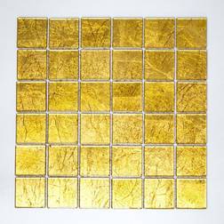 HUH Kristallmosaik Square Gold Structure 4.8X4.8Cm 8Mm