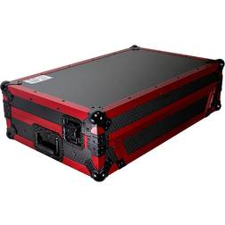 Prox Flight Case For Pioneer Ddj-1000 Srt/ Sx3 W/ 1U Rackspace, Sliding Laptop Shelf & Wheels & Led Kit Limited Edition Red Red/Black