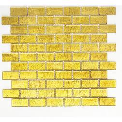 HUH Kristallmosaik Brick Gold Structure 4.8X2.3Cm 4Mm 30x30cm