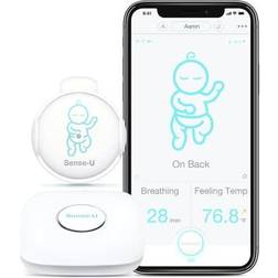 Sense-U Sense-U Baby Breathing Monitor 3: Monitors Infant Breathing Motion, Rollover, Feeling Temperature and Baby Room’s Temperature, Humidity Level with Real-time Alerts from Anywhere, Green