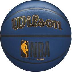 Wilson Ballon de basket-ball NBA Forge Plus, unisexe, bleu marine Bleu