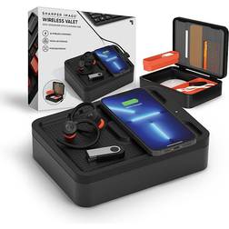 Sharper Image Wireless Valet With Charging Pad In