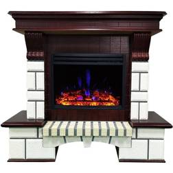 Cambridge 48 in. Belcrest Electric Fireplace in Mahogany, White/Mahogany