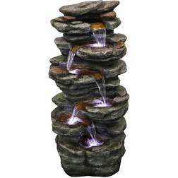 Watnature 6-Tier Garden Water Fountain with Lights 40"