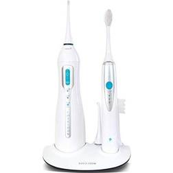 ToiletTree Products Poseidon Oral Irrigator and Sonic Toothbrush Inductive Charging Combo Set, Multiple Users, Rechargeable