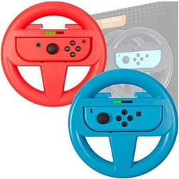 Orzly steering wheels for nintendo switch joycons and mario kart parties & tournaments twin pack nightrider lights edition (patented design with joycon